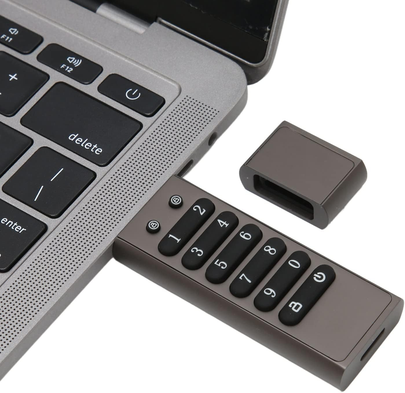 NÖRDIC Sikkert krypteret USB-drev med adgangskodebeskyttelse og lås, AES-256-bit, USB 3.0 til personlig beskyttelse, 512 GB