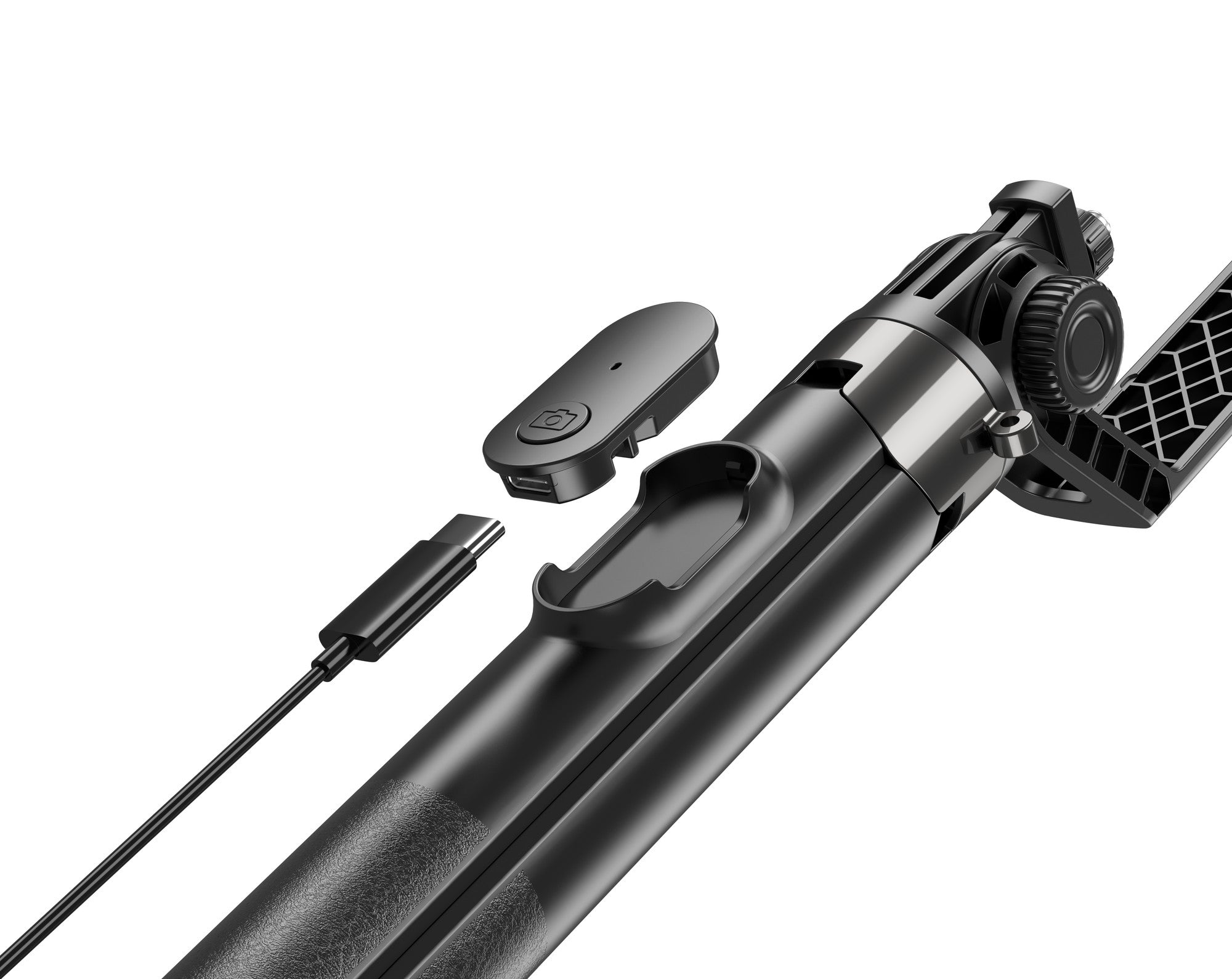 NÖRDIC Selfie-stick til smartphone, elektrisk sugekop, udtrækkelig monopod med Bluetooth og stativ