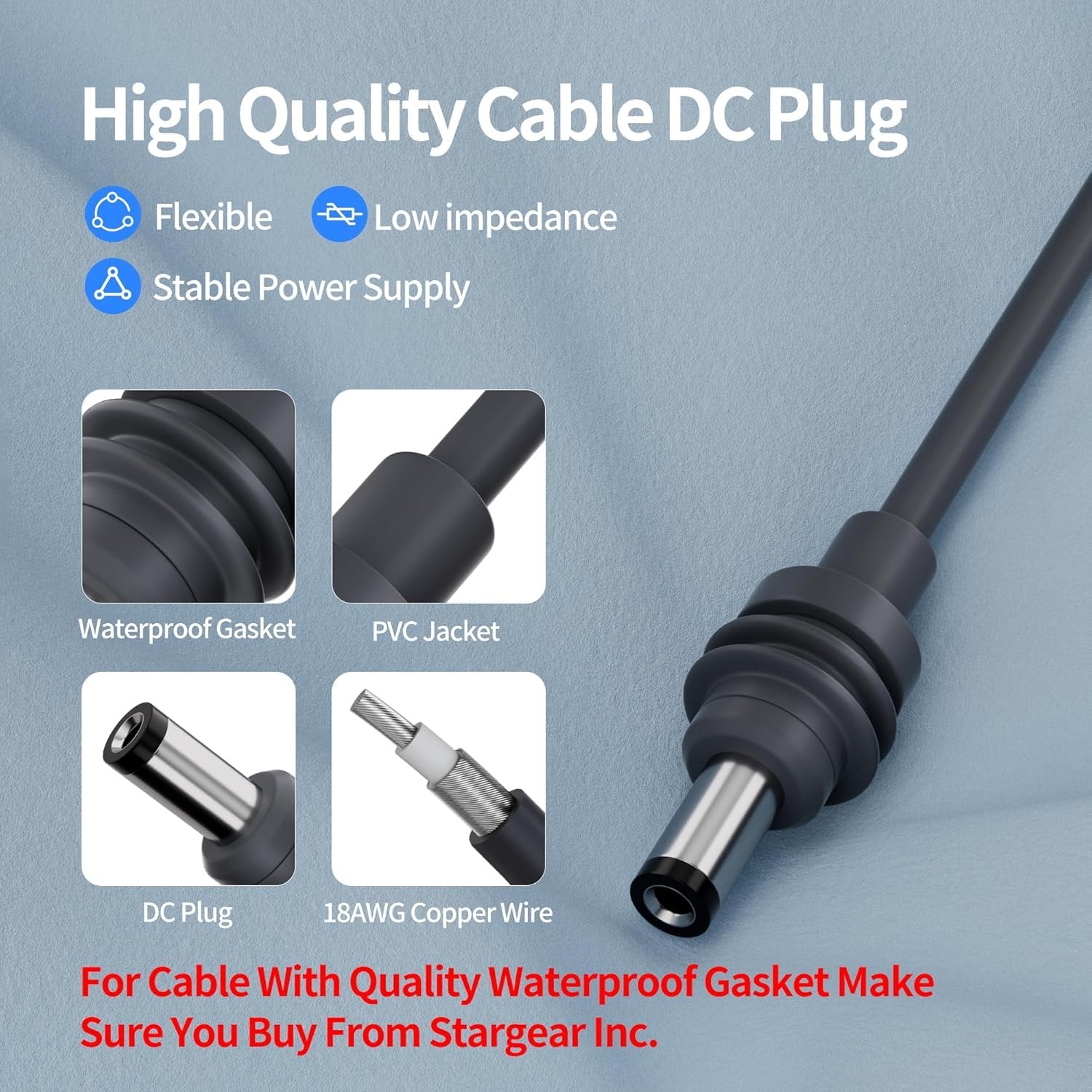 Starlink 3m Mini DC-strømkabel direkte til cigarettænderstik 12V–24V oplader vandtæt