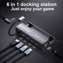 NÖRDIC Steam Deck dockingstation 1 til 6 - 1xHDMI4K60Hz, 1xUSB-C PD100W, 3xUSB-A 3.1 5Gbps, 1xRJ45 GigaLAN