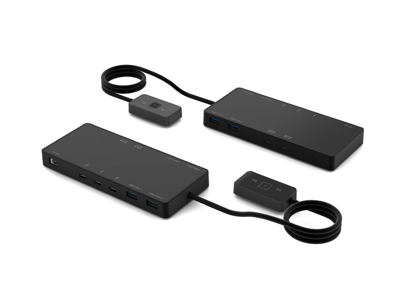 NÖRDIC Thunderbolt 4 dockingstation og KVM switch 2 til 2, 8K60Hz, 3x Thunderbolt 4 & 4x USB-A