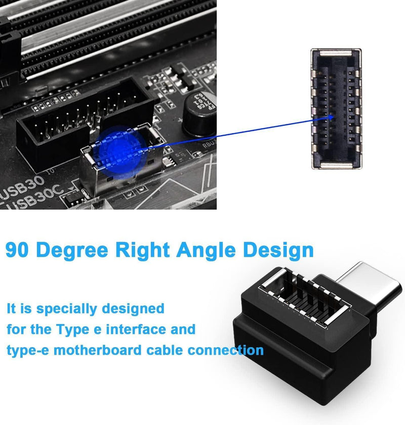 NÖRDIC Type E hun til USB-C han 90 graders vinklet adapter