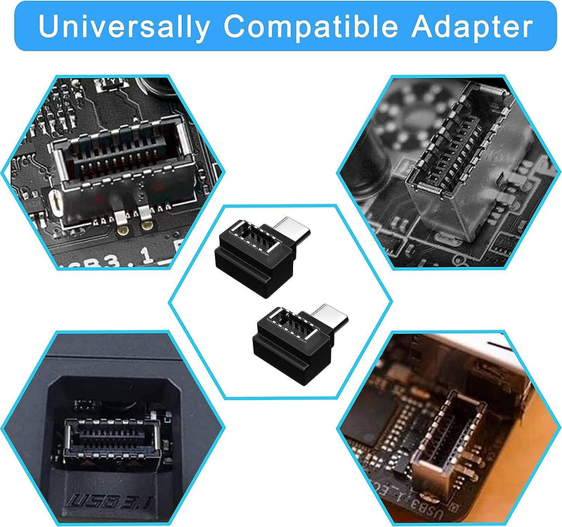 NÖRDIC Type E hun til USB-C han 90 graders vinklet adapter