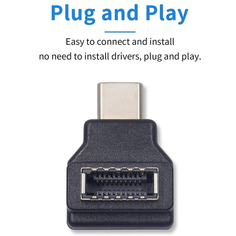 NÖRDIC Type E hun til USB-C han 90 graders vinklet adapter