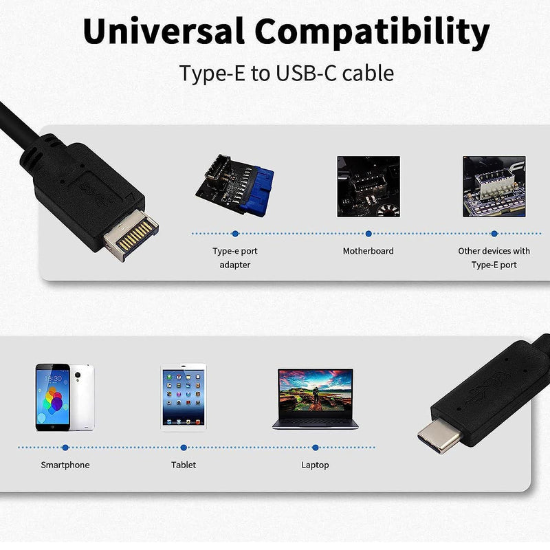 NÖRDIC Type E til USB-C fladkabel 50cm