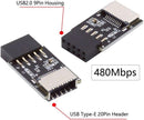 NÖRDIC USB 2.0 9 pin header til USB Type-E adapter