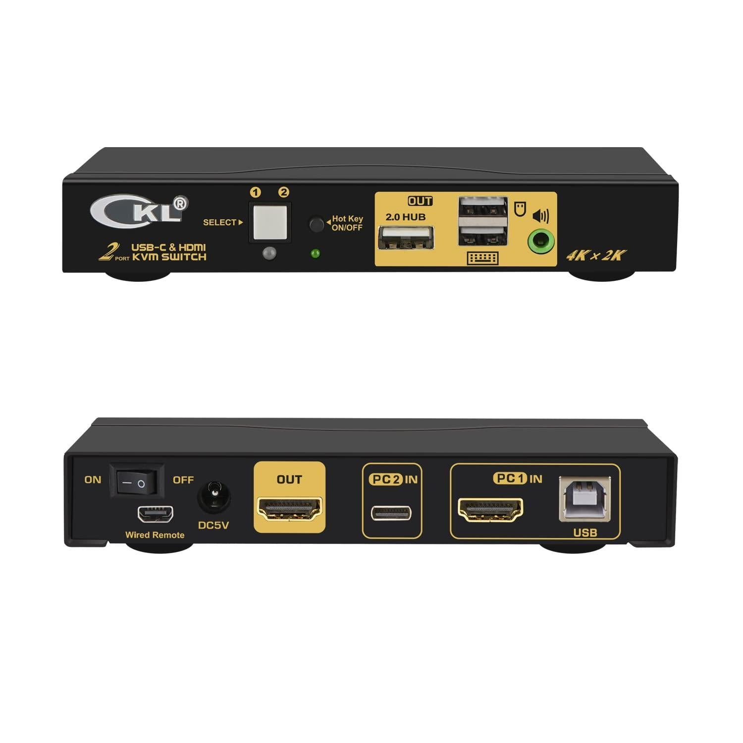 NÖRDIC 2 til 1 USB-C + HDMI KVM-switch, 4K 60Hz