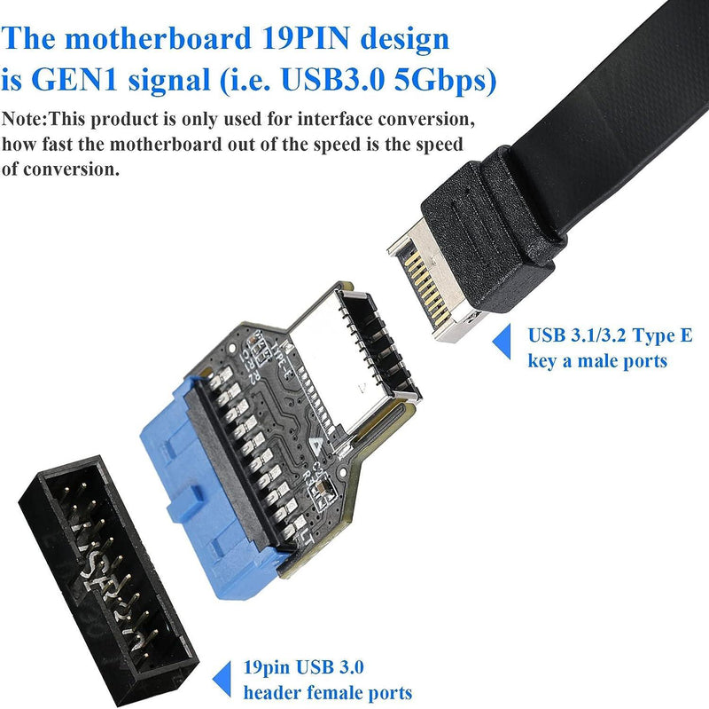 NÖRDIC USB 3.0 19 pin header til USB Type-E adapter