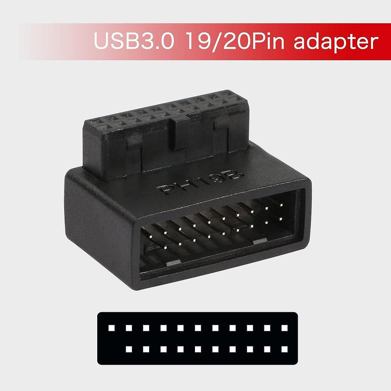 NÖRDIC USB3.0 adapter 19/20pin vinklet han til hun