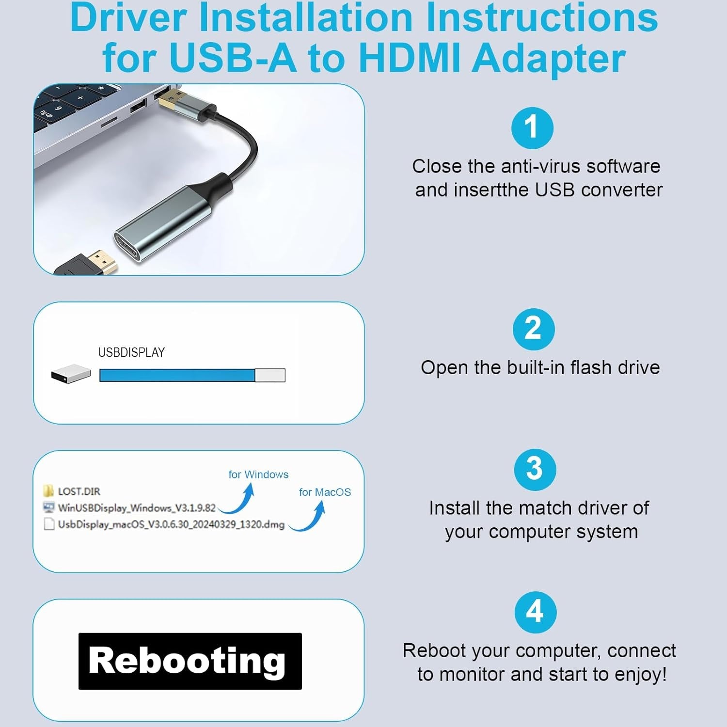 NÖRDIC USB3.0 to HDMI Convertor 1080P 60Hz