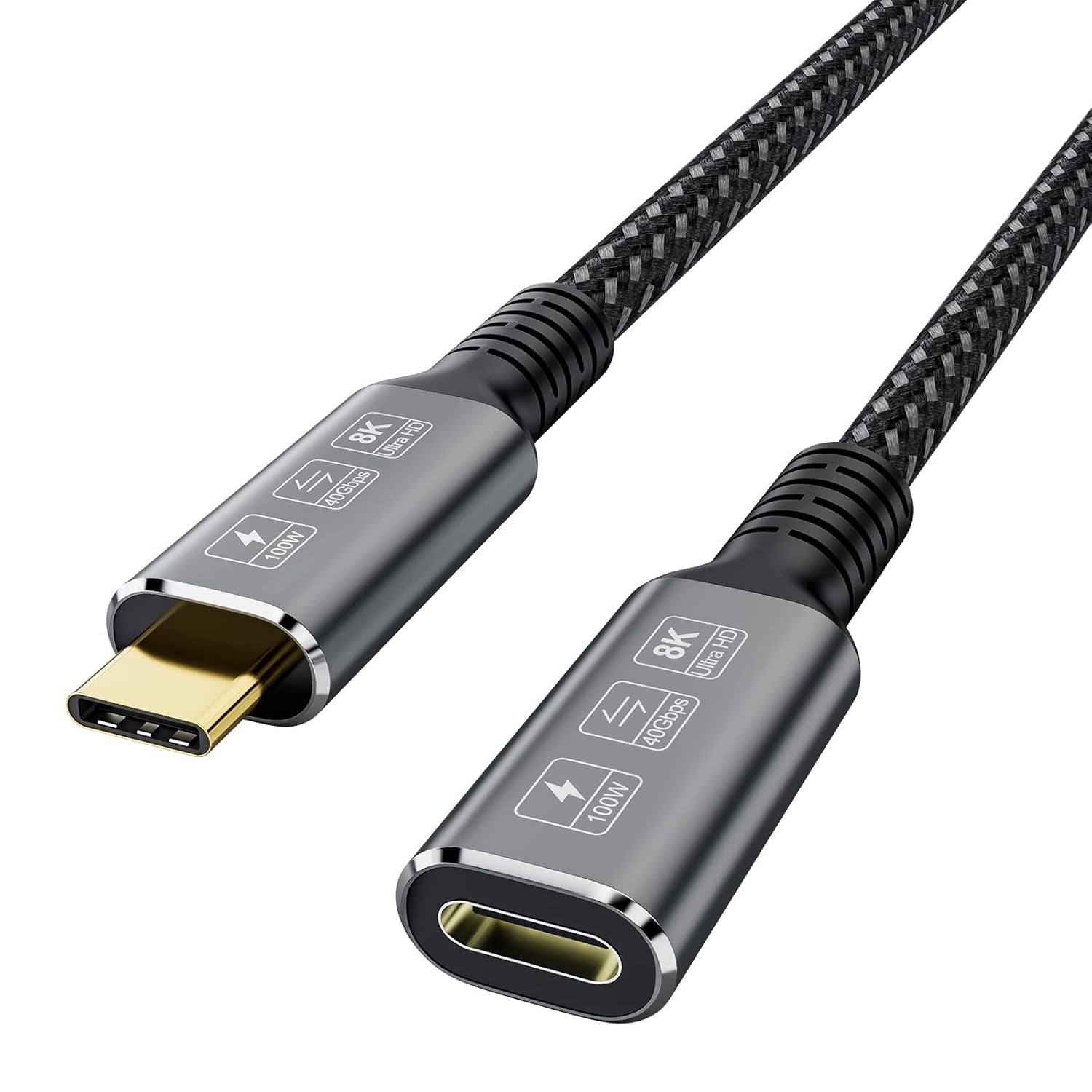 NÖRDIC USB 4 forlænger kabel 2m 40Gbps 100W 8K60Hz
