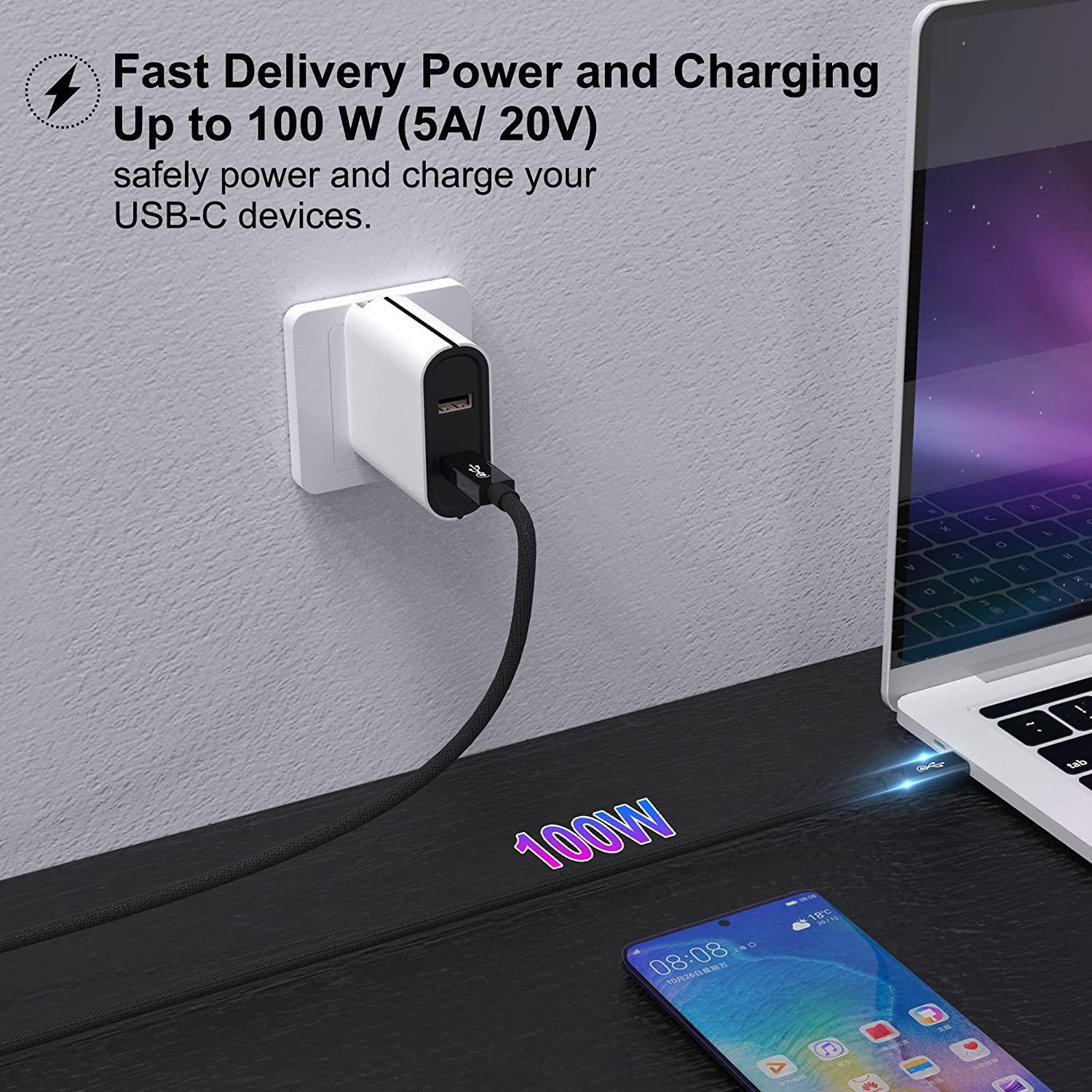 NÖRDIC USB4-kabel 25 cm 40 Gbps data 8K video PD 100W kompatibel med Thunderbolt 3