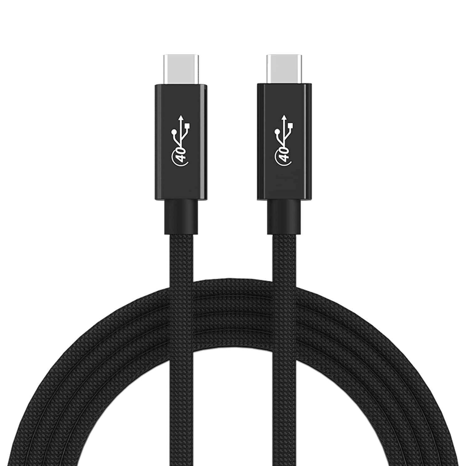 NÖRDIC USB4-kabel 25 cm 40 Gbps data 8K video PD 100W kompatibel med Thunderbolt 3