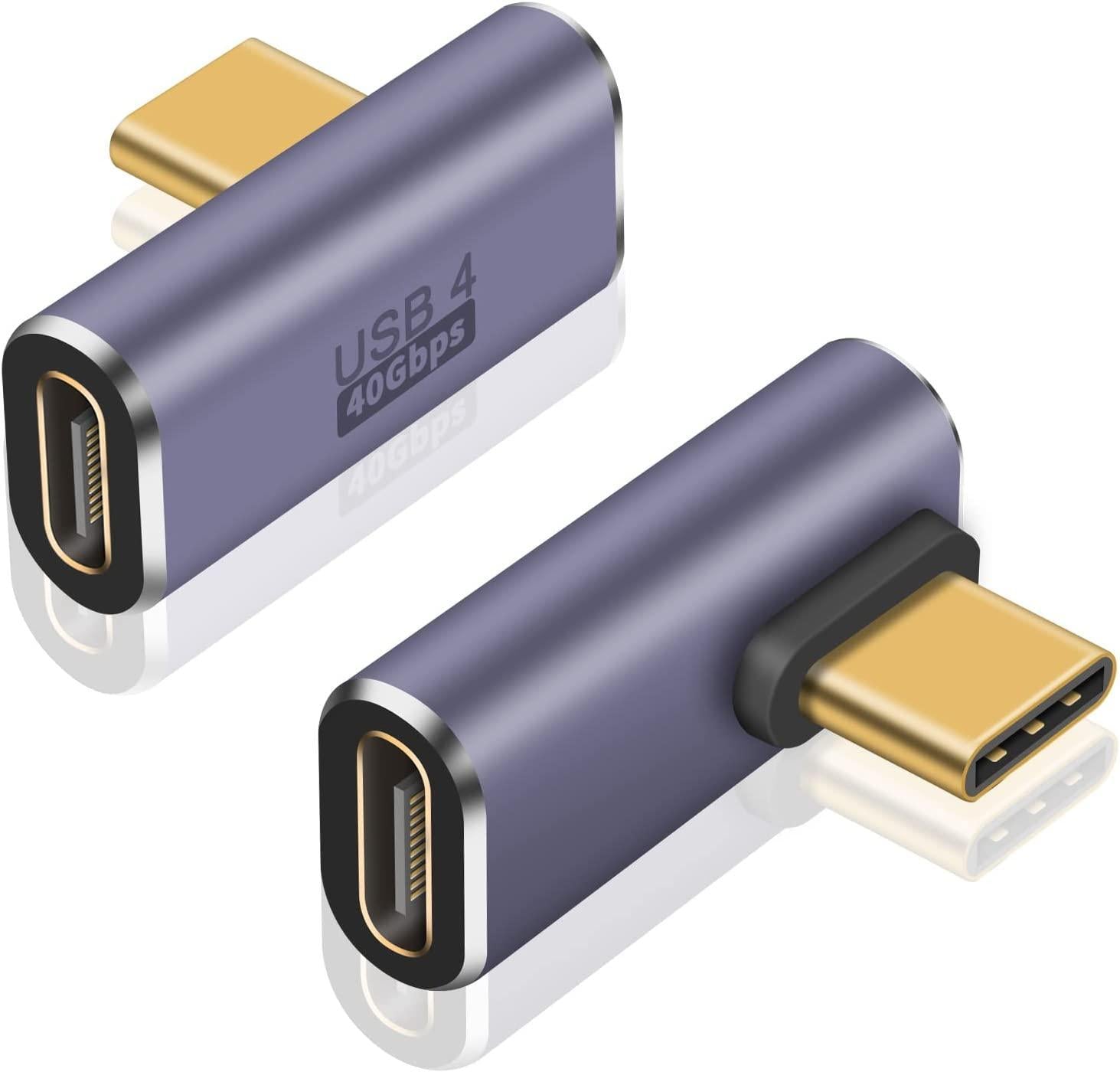 NÖRDIC USB4 vinklet adapter han til hun 40G 8K60Hz PD100W