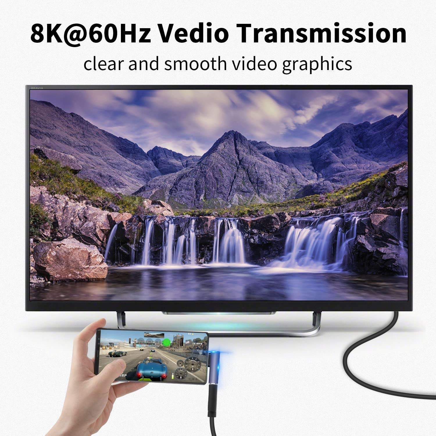 NÖRDIC USB4 vinklet adapter han til hun 40G 8K60Hz PD100W