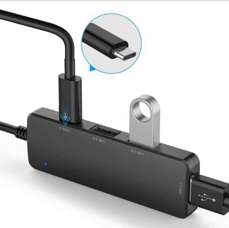 NÖRDIC USB-A 2.0 Hub 4 porte 3xUSB-A 480Mbps 1xUSB-C 480Mbps