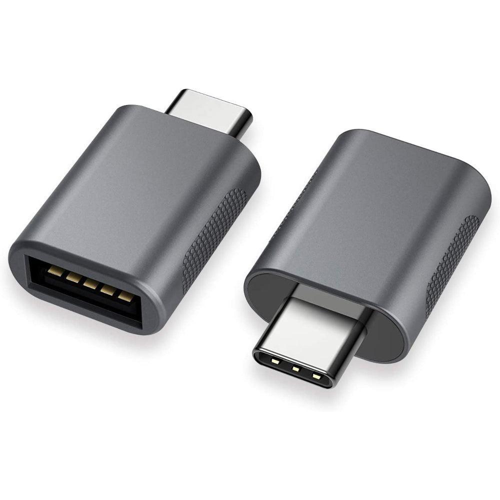 NÖRDIC USB-A 3.1 OTG hun til USB C hanadapter datasynkronisering og opladning Aluminium Space Grey