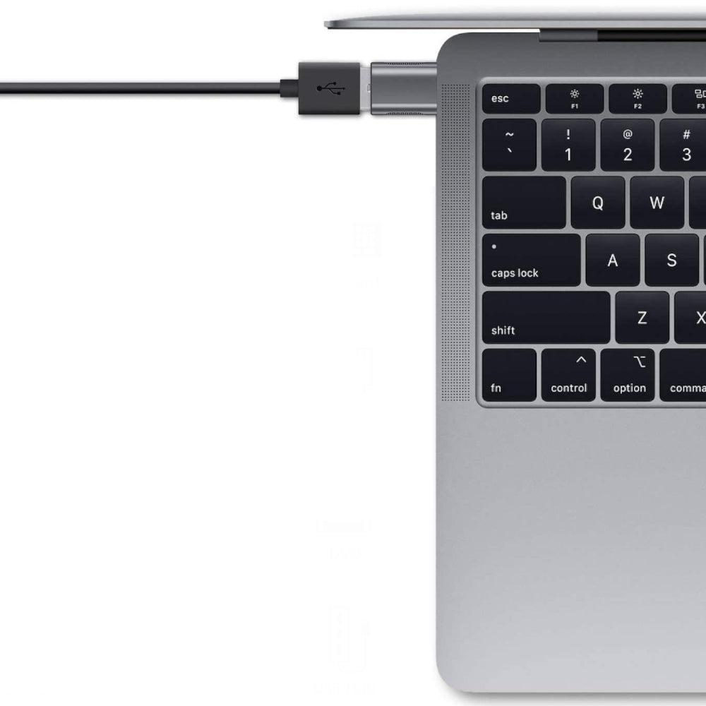 NÖRDIC USB-A 3.1 OTG hun til USB C hanadapter datasynkronisering og opladning Aluminium Space Grey