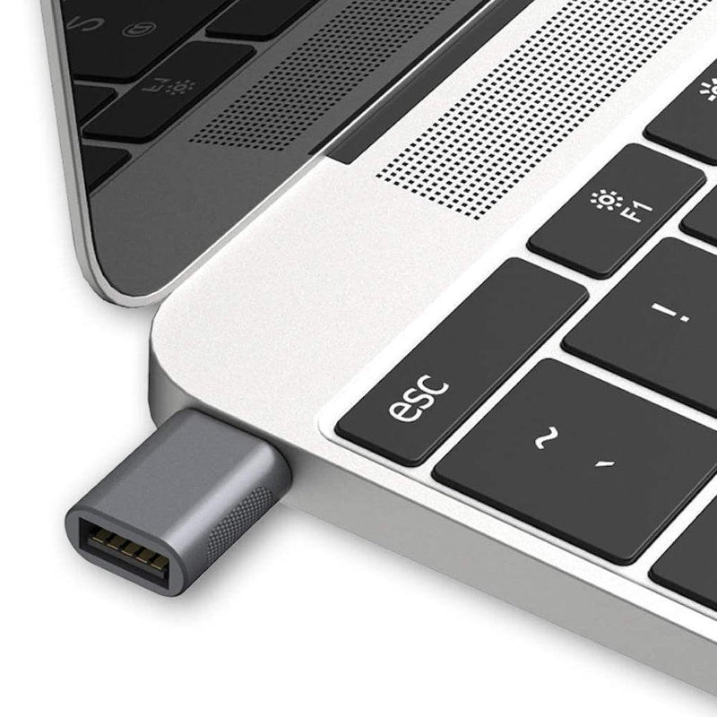 NÖRDIC USB-A 3.1 OTG hun til USB C hanadapter datasynkronisering og opladning Aluminium Space Grey