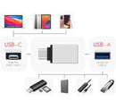 NÖRDIC USB-A 3.1 OTG hun til USB C han adapter aluminium sølv OTG USB-C adapter synkronisering og opladning