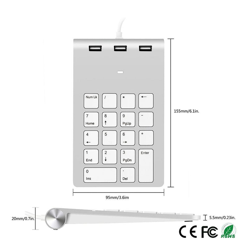 NÖRDIC USB tastatur og 3xUSB Hub 18 nøgler