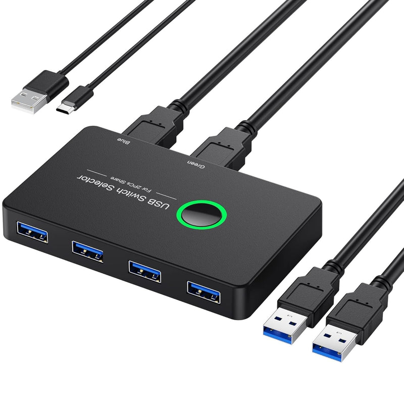 NÖRDIC USB-A Switch 2 computere til 4 USB-A 3.1 5Gbps