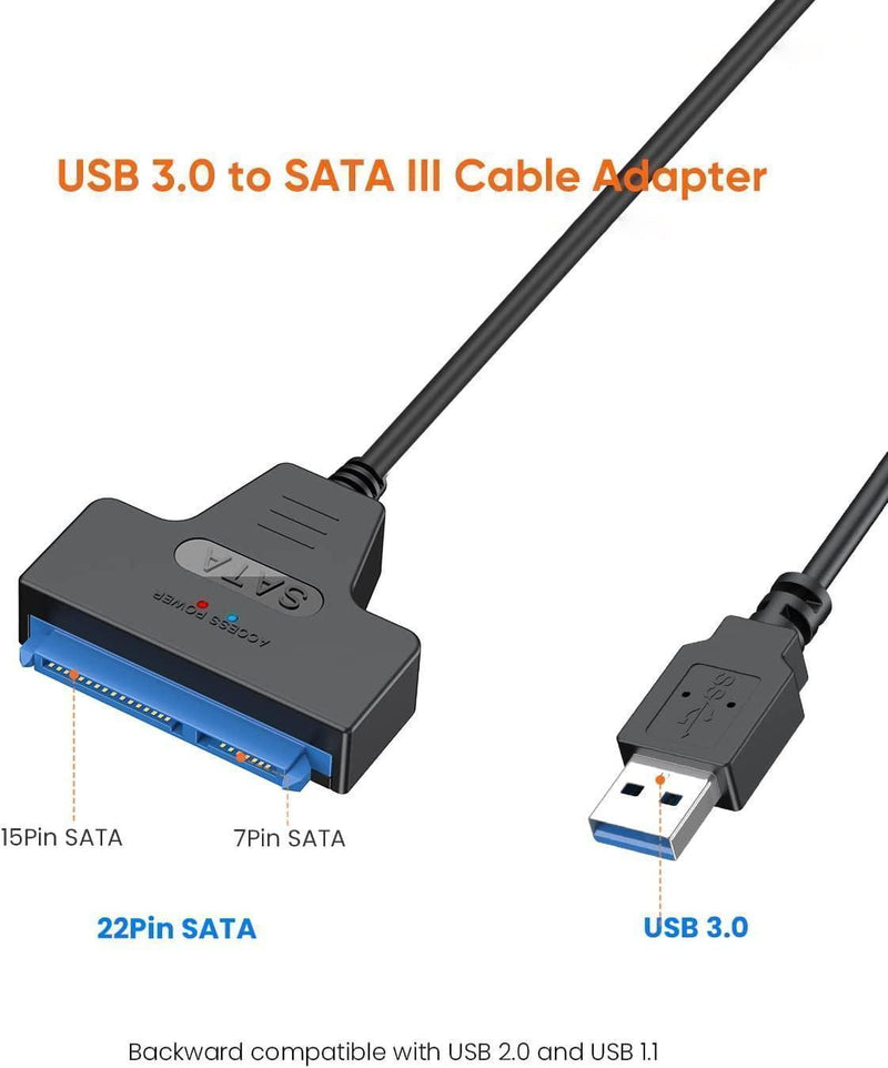 NÖRDIC USB-A til SATA adapter 2,5 SATA III HDD 5 Gbps