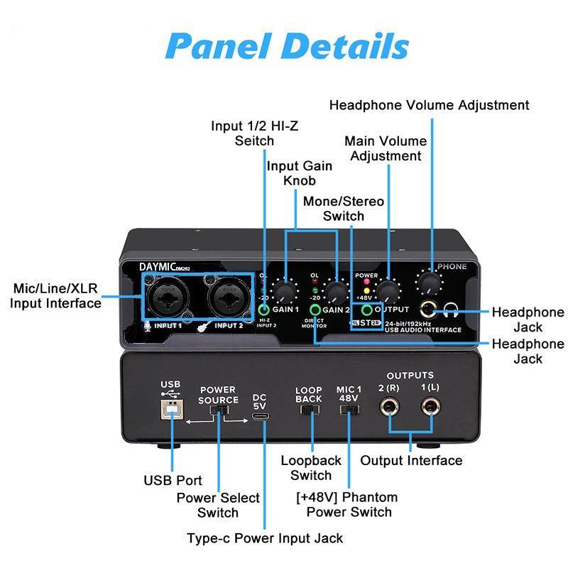 NÖRDIC USB Audio Interface to indgange 24bit 192KHz med XLR/TRS