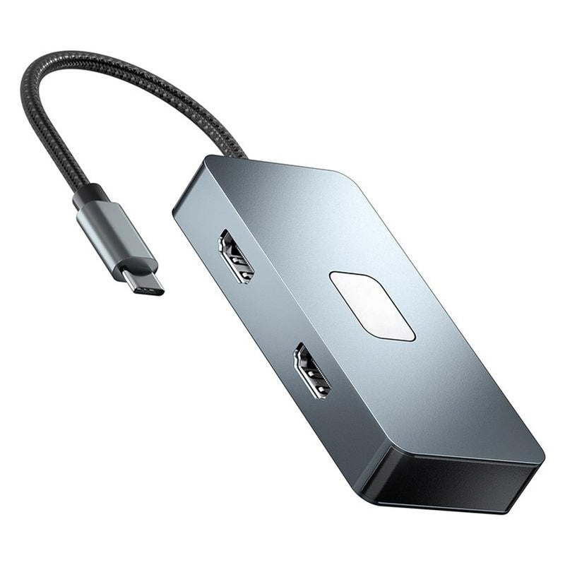 NÖRDIC USB-C 1 til 7 dockingstation 2xHDMI 4K30Hz, 3xUSB-A 3.1 5Gbps, 1xUSB-C 2.0 1xUSB-C PD100W