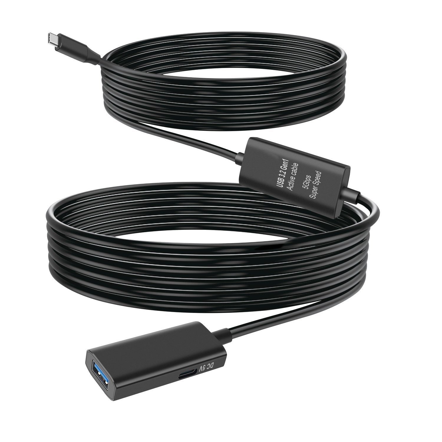 NÖRDIC 10m USB-C 3.2 GEN1 til USB-A 5Gbps Aktiv forlængerkabel