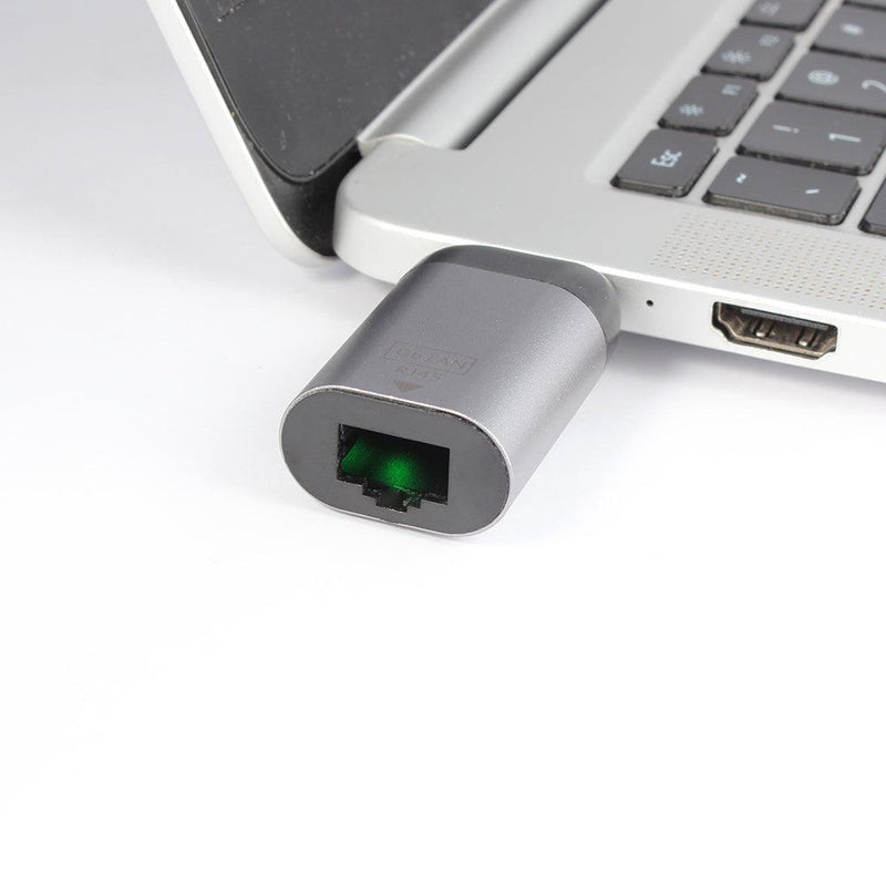 NÖRDIC USB-C til RJ45 Giga Ethernet netværksadapter Space Grey aluminium