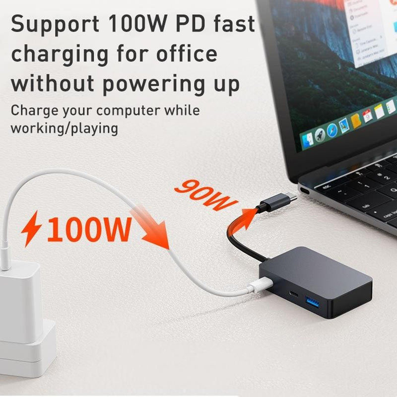 NÖRDIC 5 ports USB-C hub 3xUSB-A 3.1 5Gbps 1xUSB-C 480Mbps 1xUSB-C PD 90W