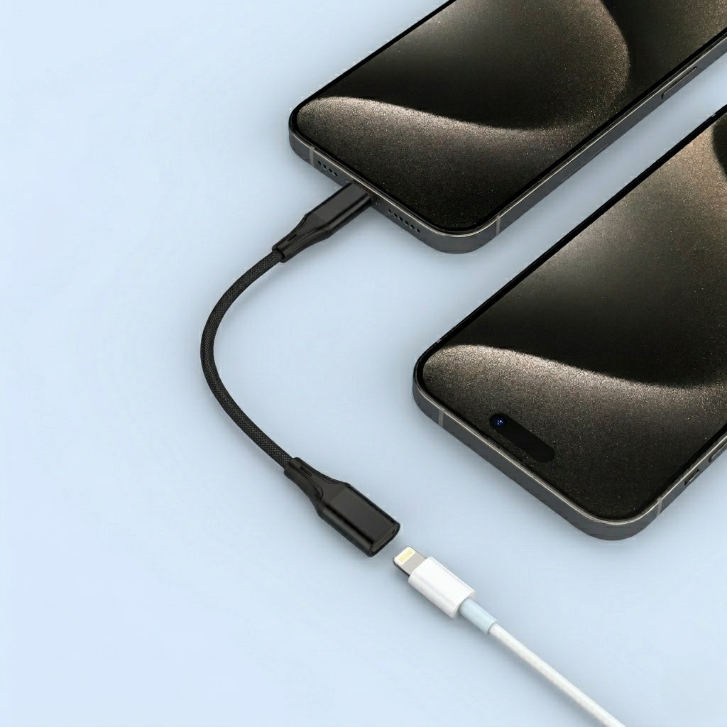 NÖRDIC USB-C han til Lightning hun-adapter 15 cm