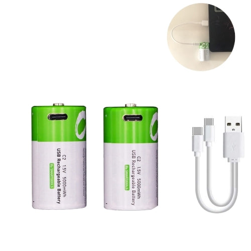 NÖRDIC USB-C Genopladelige Batterier 2-pak C/LR14