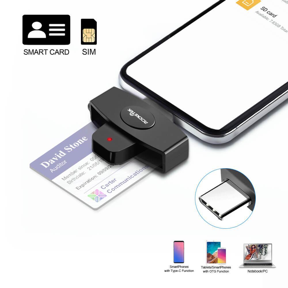NÖRDIC USB-C Smartkort og SIM-kortlæser ISO7816 ID-kort EMV Kreditkort