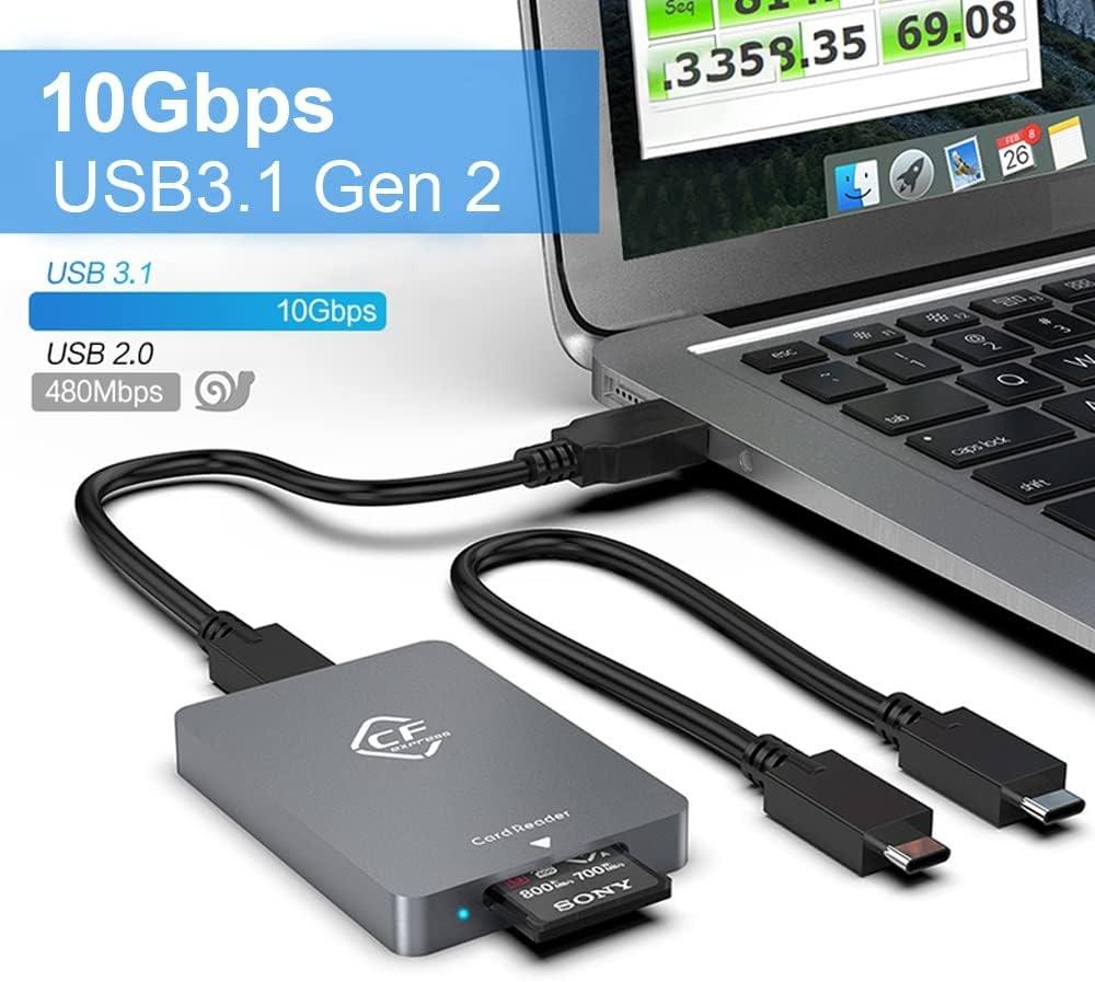 NÖRDIC USB-A&USB-C 3.2 10 Gbps kortlæser CFexpress A