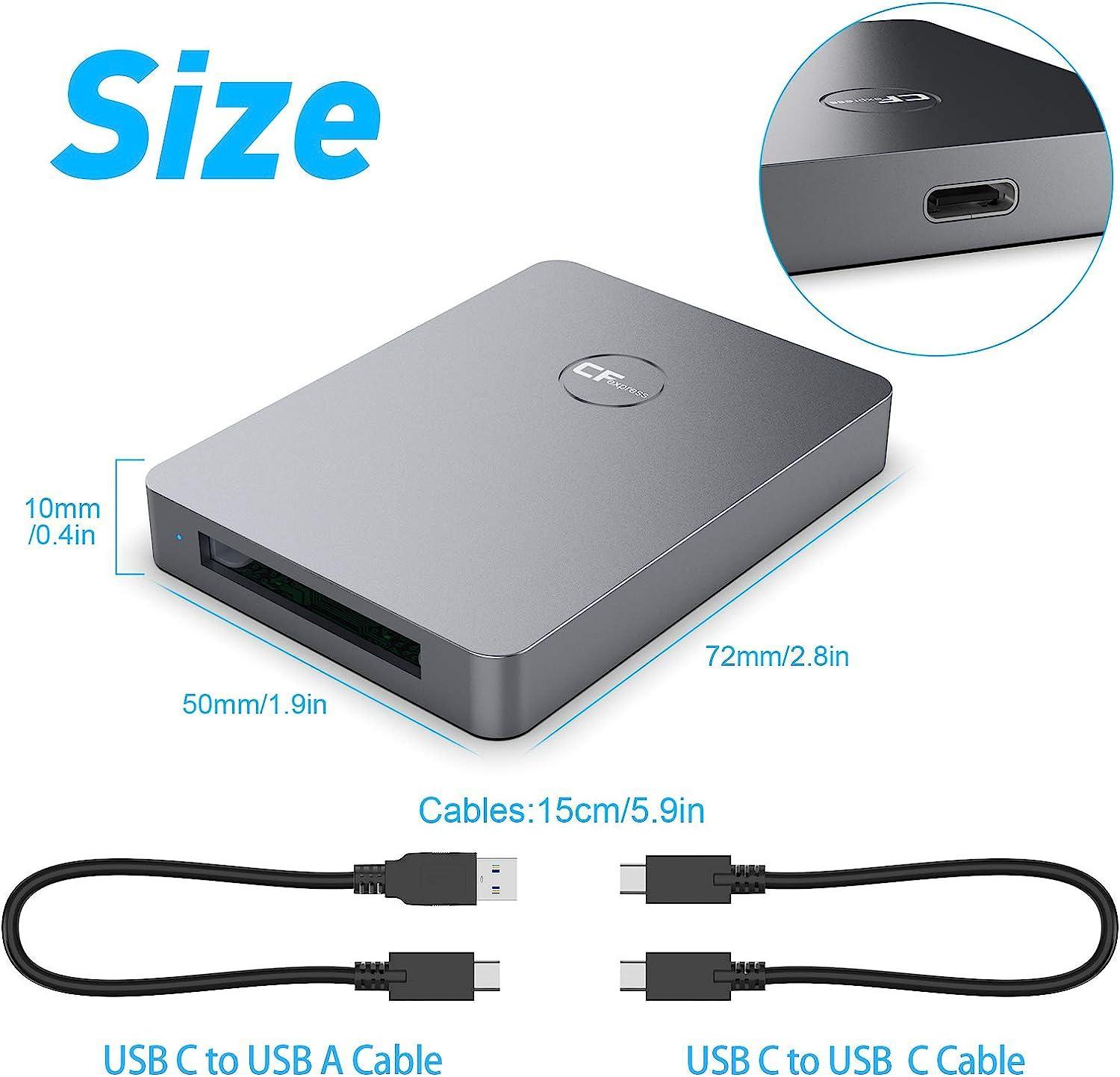 NÖRDIC USB-A&USB-C 3.2 10Gbps Kortlæser CFexpress B