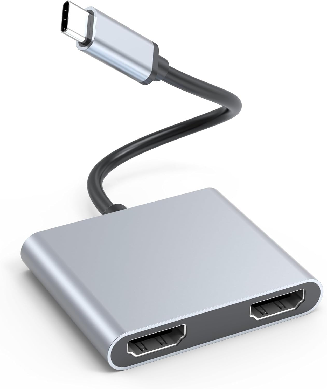 NÖRDIC USB-C-adapter til to HDMI-skærme, 4K 60Hz, Windows, MacOS, Android