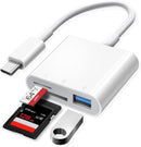 NÖRDIC USB-C kortlæser 2 slot SD, MicroSD, 1xUSB-A 3.0 UHS-I