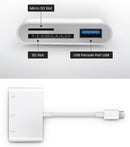 NÖRDIC USB-C kortlæser UHS-I SD/Micros SD USB-A 3.0