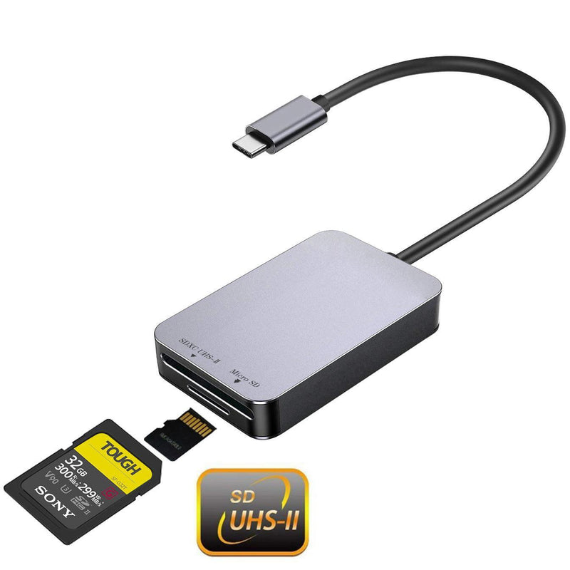 NÖRDIC USB-C 3.1 Kortlæser 2 Slot SD 4.0 og MicroSD UHS-II