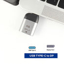 NÖRDIC USB C til DisplayPort adapter 8K i 60Hz 32,4Gbps 3D-understøttelse og HDCP 1.4 og 2.2 Aluminium Space Grey