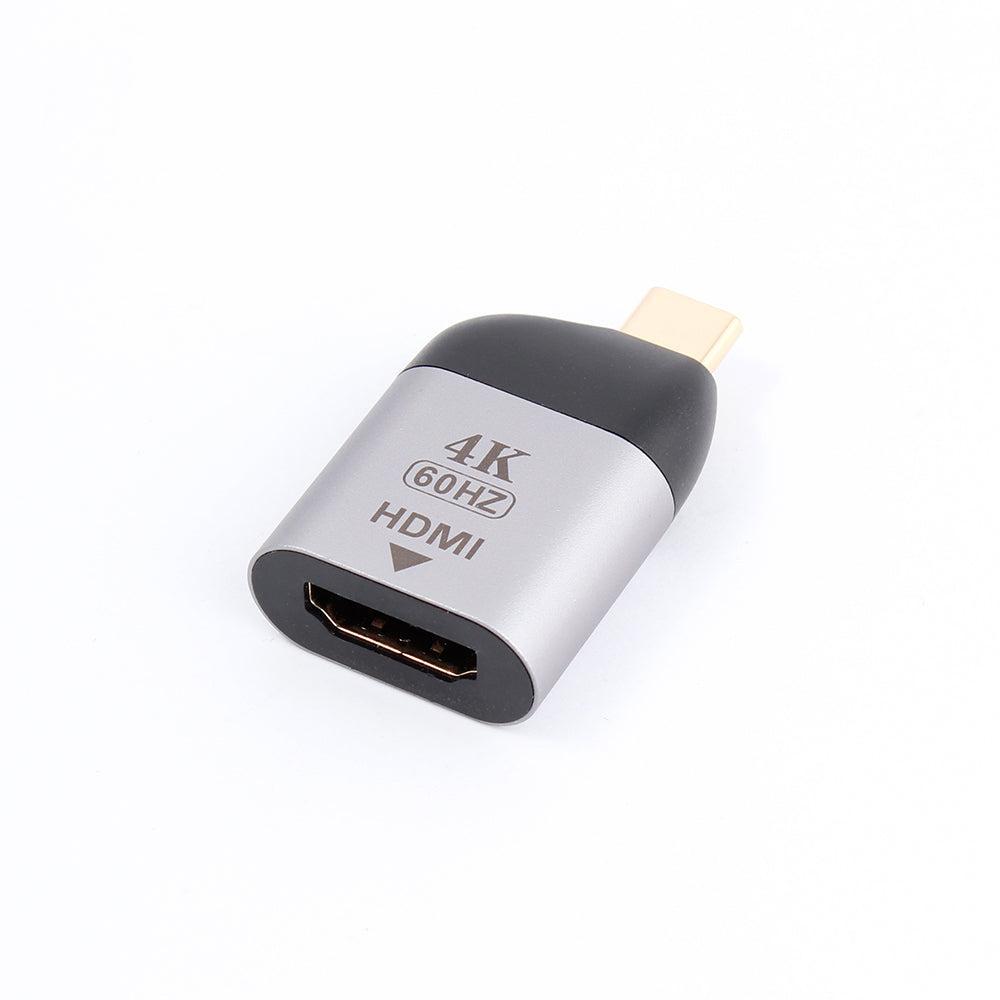 NÖRDIC USBC til HDMI2.0 adapter 4K 60Hz støtte HDCP1.4 og 2,2 plads grå aluminium