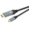 NÖRDIC USBC til HDMI 4K 60Hz 1m nylon flettet kabel plads grå støtte HDCP1.4 og 2,2 Pure kobber 99,99%