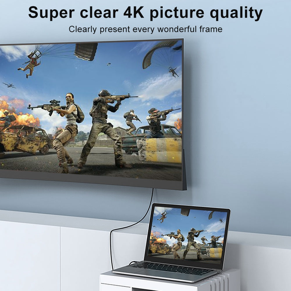 NÖRDIC USBC til HDMI 4K 60Hz 2m nylon flettet kabel plads grå støtte HDCP1.4 og 2,2 Pure kobber 99,99%