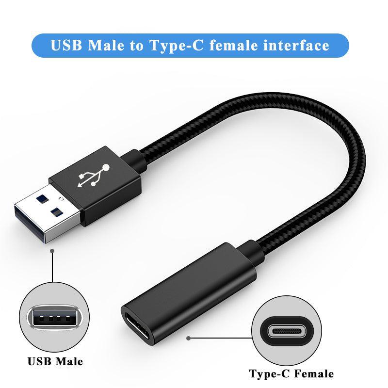 NÖRDIC USB C til OTG USB A Adapter Metal Black 15cm