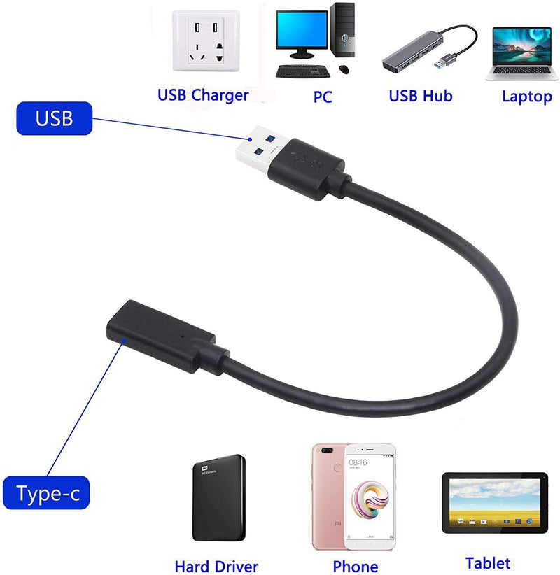 NÖRDIC USB C til OTG USB A Adapter Metal Black 15cm