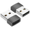 NÖRDIC USB C til OTG USB En mini adapter metal grå