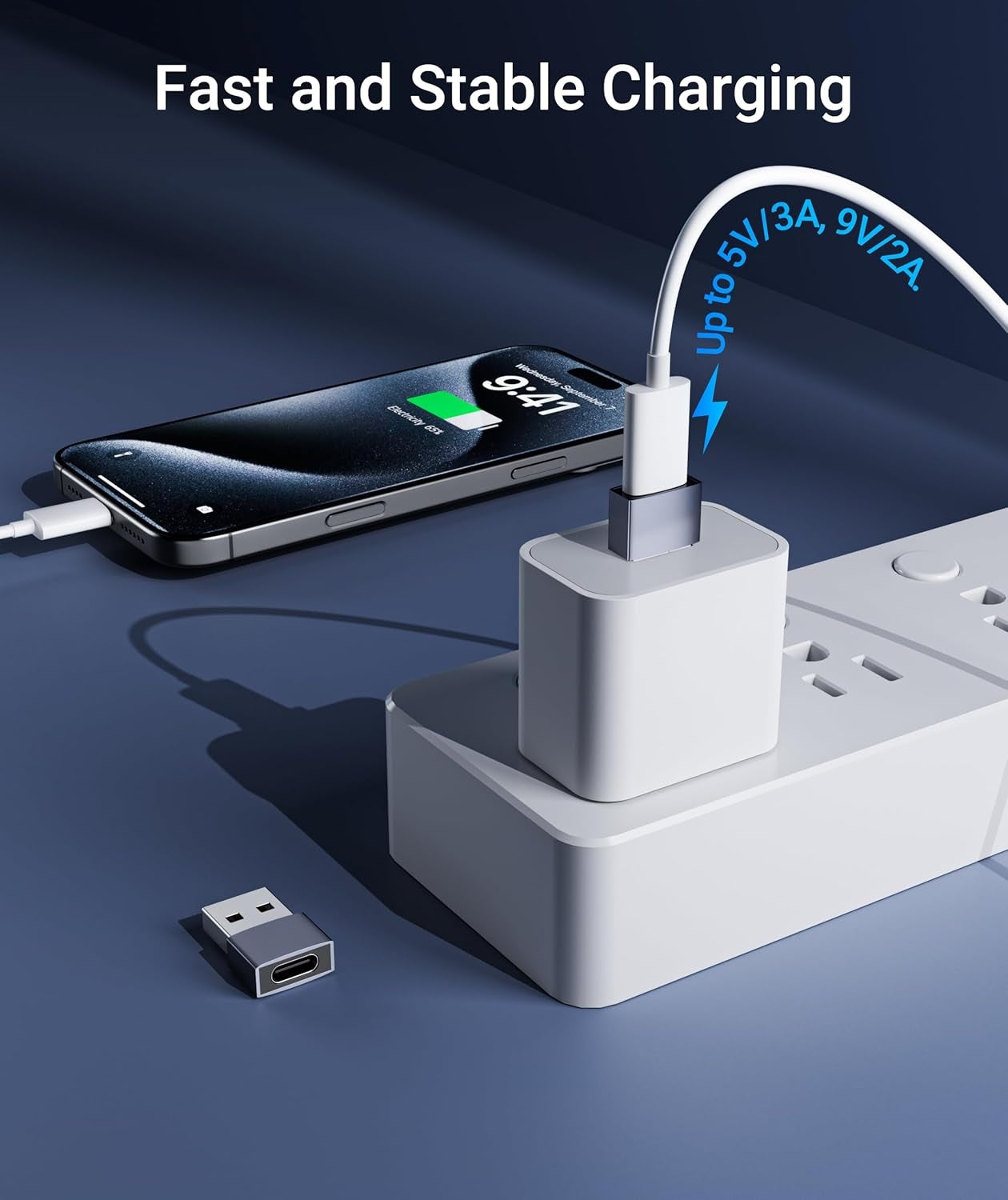 NÖRDIC USB C til OTG USB En mini adapter metal sort