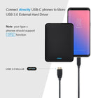 NÖRDIC USB C til USB Micro B kabel 1m, 3.2 Gen 1 til ekstern harddisk